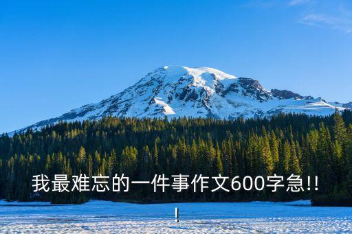 我最難忘的一件事作文600字急!!!