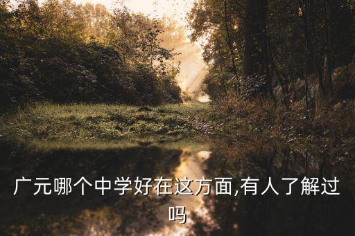 廣元哪個中學好在這方面,有人了解過嗎