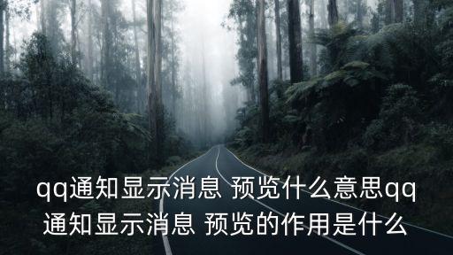qq通知顯示消息 預(yù)覽什么意思qq通知顯示消息 預(yù)覽的作用是什么