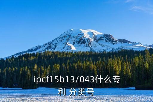  ipcf15b13/043什么專利 分類號