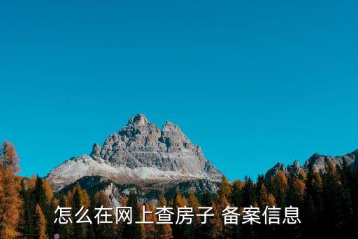 怎么在網(wǎng)上查房子 備案信息