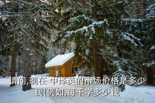 請(qǐng)問(wèn),現(xiàn)在 中譯英的市場(chǎng)價(jià)格是多少錢(qián)(例如,每千字多少錢(qián)