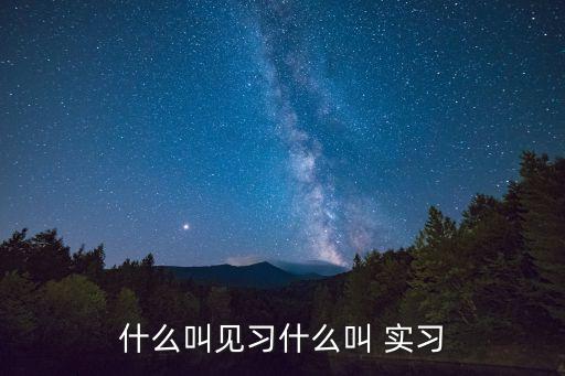 什么叫見(jiàn)習(xí)什么叫 實(shí)習(xí)