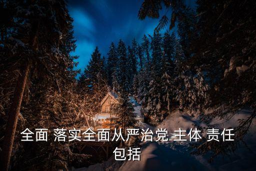 全面 落實(shí)全面從嚴(yán)治黨 主體 責(zé)任包括