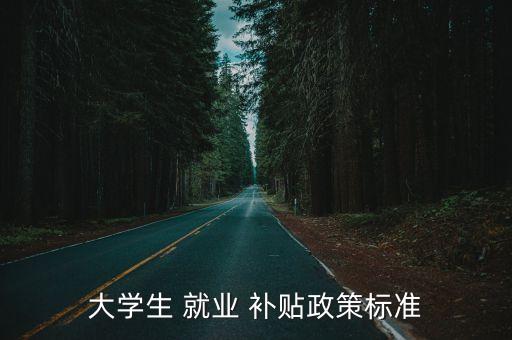 大學生 就業(yè) 補貼政策標準
