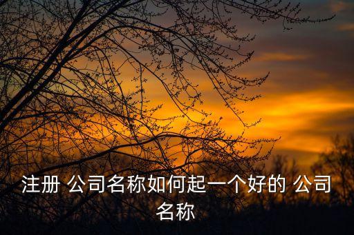 注冊(cè)公司名字怎么取名,公司起名免費(fèi)生成器