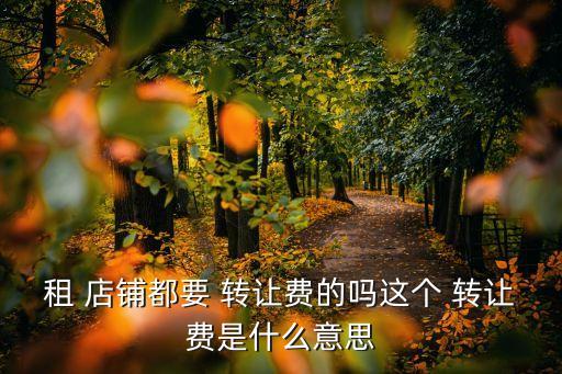 店鋪轉(zhuǎn)讓費(fèi)