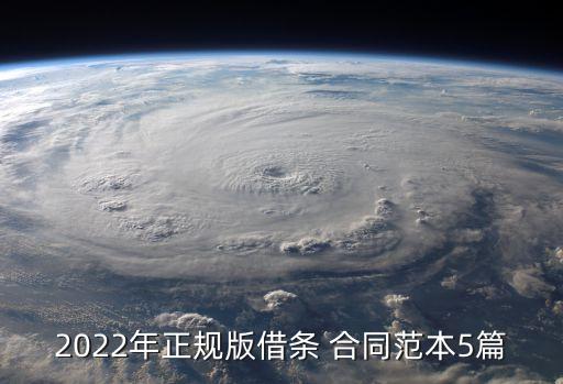2022年正規(guī)版借條 合同范本5篇