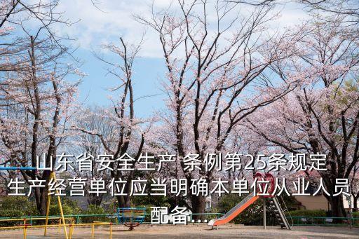  山東省安全生產(chǎn) 條例第25條規(guī)定生產(chǎn)經(jīng)營單位應(yīng)當(dāng)明確本單位從業(yè)人員配備...