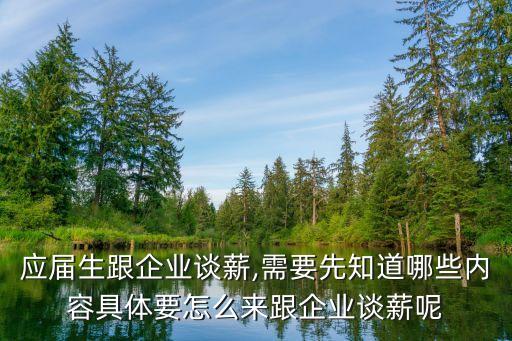 應(yīng)屆生跟企業(yè)談薪,需要先知道哪些內(nèi)容具體要怎么來跟企業(yè)談薪呢