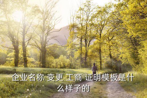 企業(yè)名稱 變更 工商 證明模板是什么樣子的