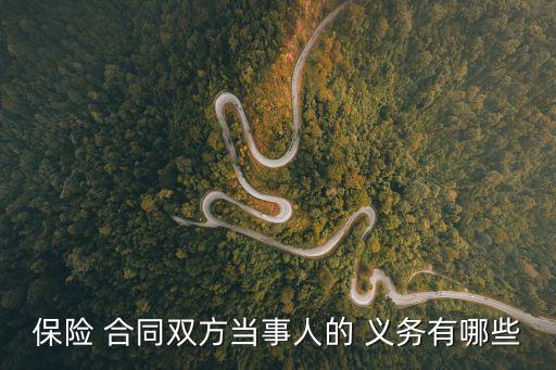 保險(xiǎn) 合同雙方當(dāng)事人的 義務(wù)有哪些