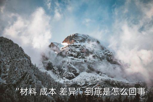 “材料 成本 差異”到底是怎么回事