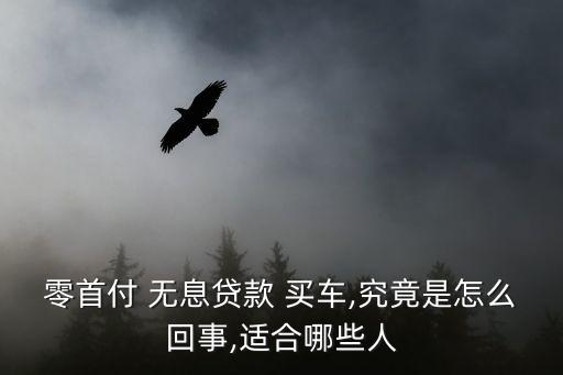 零首付 無息貸款 買車,究竟是怎么回事,適合哪些人