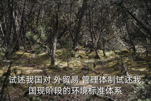試述我國(guó)對(duì) 外貿(mào)易 管理體制試述我國(guó)現(xiàn)階段的環(huán)境標(biāo)準(zhǔn)體系