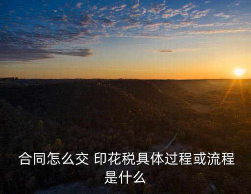  合同怎么交 印花稅具體過程或流程是什么