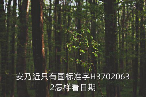 安乃近只有國標(biāo)準(zhǔn)字H37020632怎樣看日期