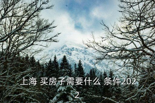 上海買房條件,外地夫妻上海買房條件