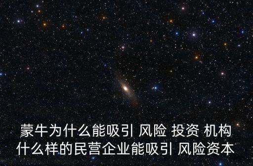 風(fēng)險(xiǎn)投資機(jī)構(gòu),蒙牛為什么能吸引風(fēng)險(xiǎn)投資機(jī)構(gòu)