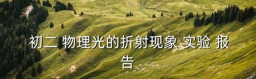  初二 物理光的折射現(xiàn)象 實驗 報告