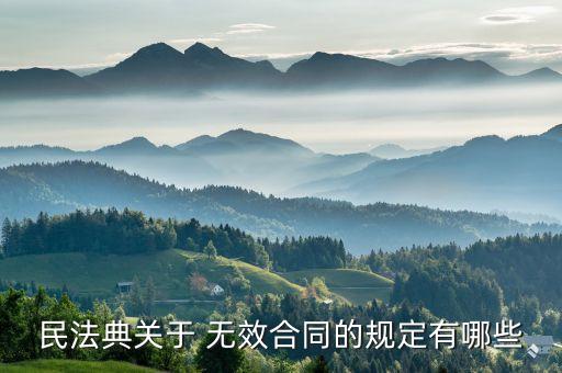 民法典關(guān)于 無效合同的規(guī)定有哪些