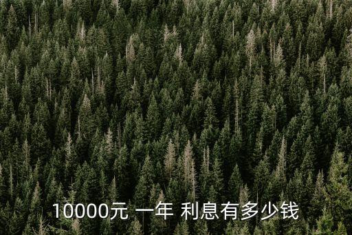 10000元 一年 利息有多少錢