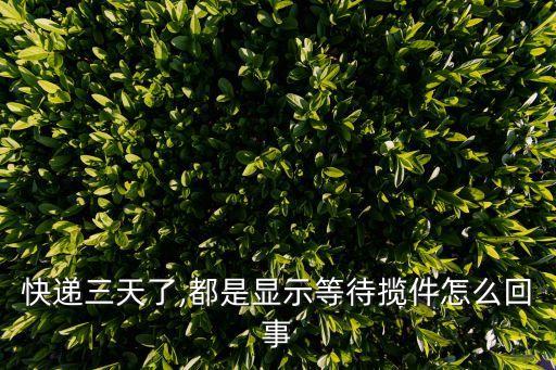 快遞三天了,都是顯示等待攬件怎么回事