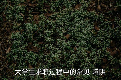 大學(xué)生求職過程中的常見 陷阱