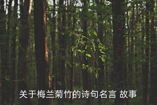 關于梅蘭菊竹的詩句名言 故事