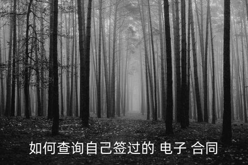 如何查詢自己簽過的 電子 合同