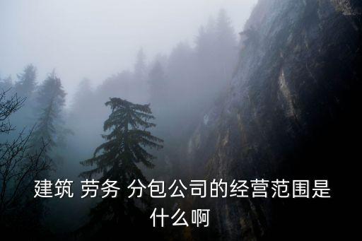  建筑 勞務(wù) 分包公司的經(jīng)營(yíng)范圍是什么啊