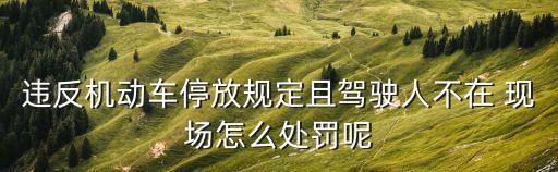 不在現(xiàn)場,機動車違反規(guī)定停放且駕駛?cè)瞬辉诂F(xiàn)場