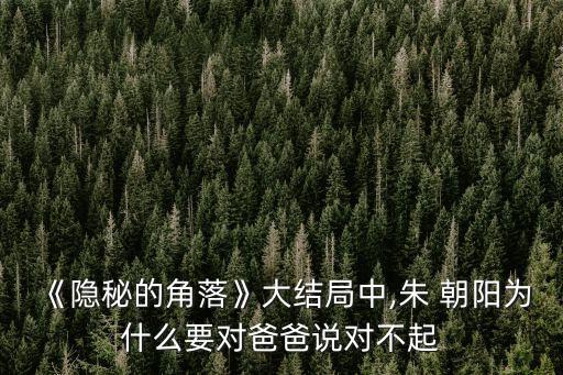 朱朝陽父親,小說朱朝陽最后被捉了嘛
