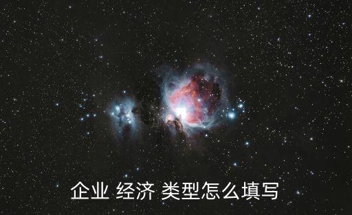 企業(yè) 經(jīng)濟(jì) 類型怎么填寫(xiě)