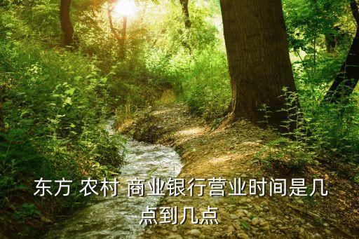  東方 農(nóng)村 商業(yè)銀行營業(yè)時(shí)間是幾點(diǎn)到幾點(diǎn)