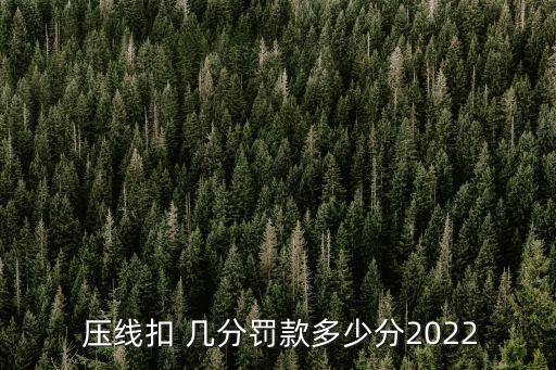壓線扣幾分,科目二車身壓線扣幾分
