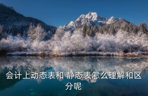 會計上動態(tài)表和 靜態(tài)表怎么理解和區(qū)分呢