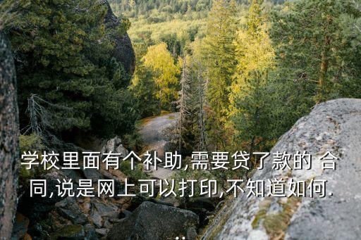 學(xué)校里面有個(gè)補(bǔ)助,需要貸了款的 合同,說是網(wǎng)上可以打印,不知道如何...