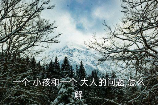 一個(gè) 小孩和一個(gè) 大人的問題,怎么解