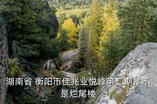 湖南省 衡陽市佳兆業(yè)悅峰笫二期是不是爛尾樓