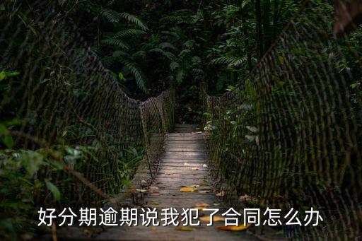 好分期逾期說我犯了合同怎么辦