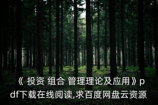 投資組合管理,主動(dòng)投資組合管理