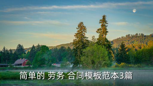 簡單的 勞務(wù) 合同模板范本3篇