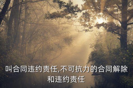什么叫合同違約責(zé)任,不可抗力的合同解除和違約責(zé)任