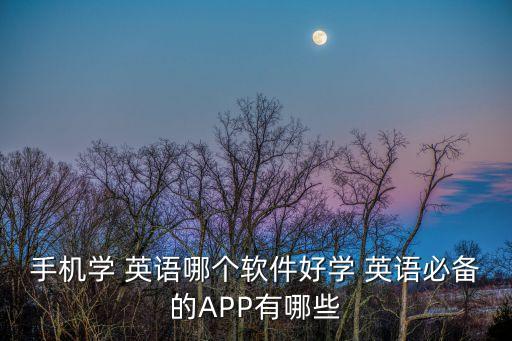 手機(jī)學(xué) 英語(yǔ)哪個(gè)軟件好學(xué) 英語(yǔ)必備的APP有哪些
