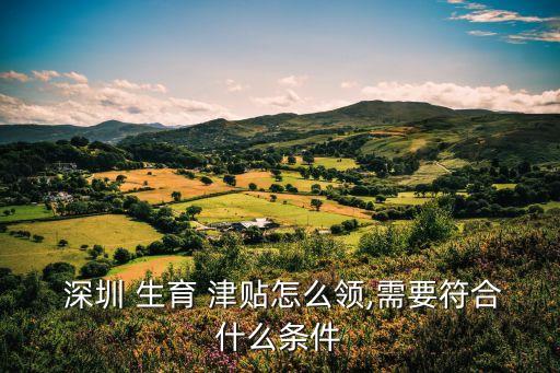  深圳 生育 津貼怎么領(lǐng),需要符合什么條件