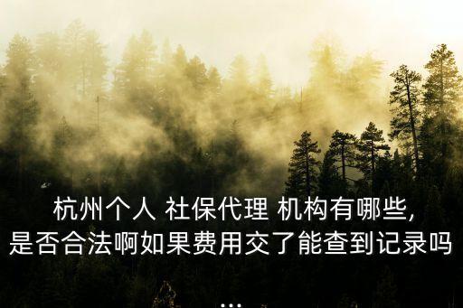 杭州社保代繳機(jī)構(gòu)