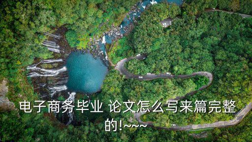  電子商務(wù)畢業(yè) 論文怎么寫來篇完整的!~~~
