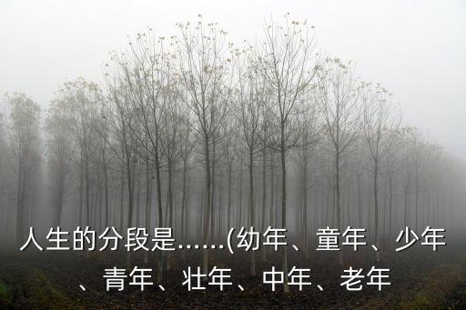 人生的分段是……(幼年、童年、少年、青年、壯年、中年、老年