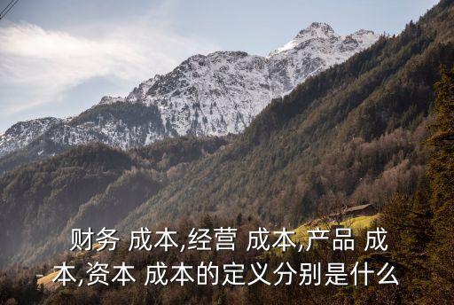  財(cái)務(wù) 成本,經(jīng)營 成本,產(chǎn)品 成本,資本 成本的定義分別是什么
